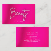 Hot roze neon schoonheid salon visitekaartje (Voorkant / Achterkant)
