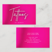 Hot roze neon Tattoo artiest Visitekaartje (Voorkant / Achterkant)