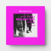 Hot-roze NIET VANDAAG SATAN Plaque Fotoplaat (Voorkant)