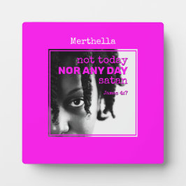 Hot-roze NIET VANDAAG SATAN Plaque Fotoplaat