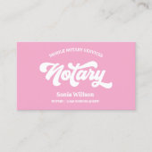 Hot roze notaris lening ondertekenaar kalligrafie visitekaartje (Voorkant)