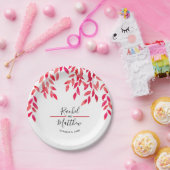 Hot-roze oliage bruiloft papieren bordje (Feest)