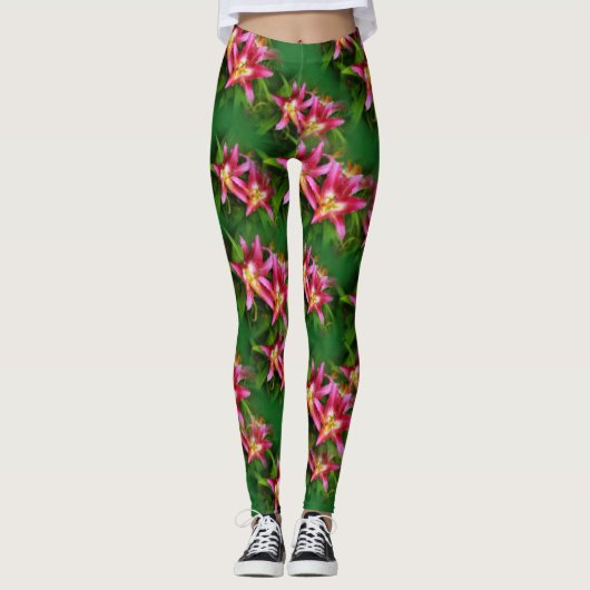 Hot-roze olympische torsen leggings (Voorkant)