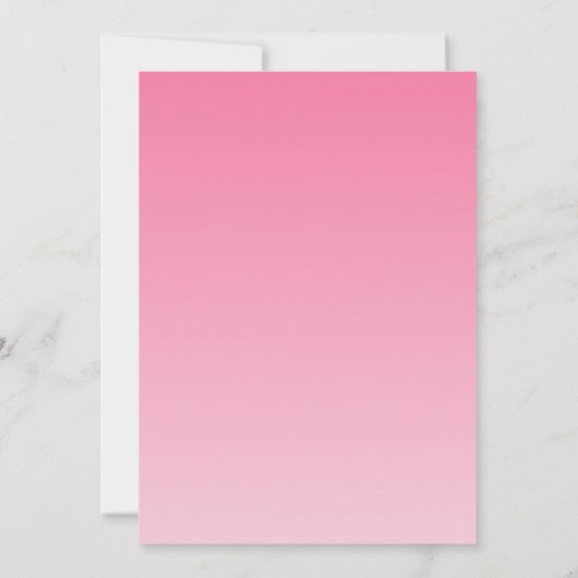 Hot-roze ombre/Gradient Beach Wedding Invitations Kaart (Achterkant)