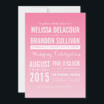 Hot-roze ombre/Gradient Beach Wedding Invitations Kaart<br><div class="desc">Hot Pink Ombre/Gradient Beach Wedding Invitations Moderne,  stijlvolle en schitterende trouwuitnodiging.</div>
