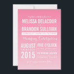Hot-roze ombre/Gradient Beach Wedding Invitations Kaart<br><div class="desc">Hot Pink Ombre/Gradient Beach Wedding Invitations Moderne,  stijlvolle en schitterende trouwuitnodiging.</div>