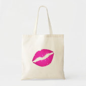Hot-roze ombre lipstick Kus Afdrukken Tote Bag (Voorkant)