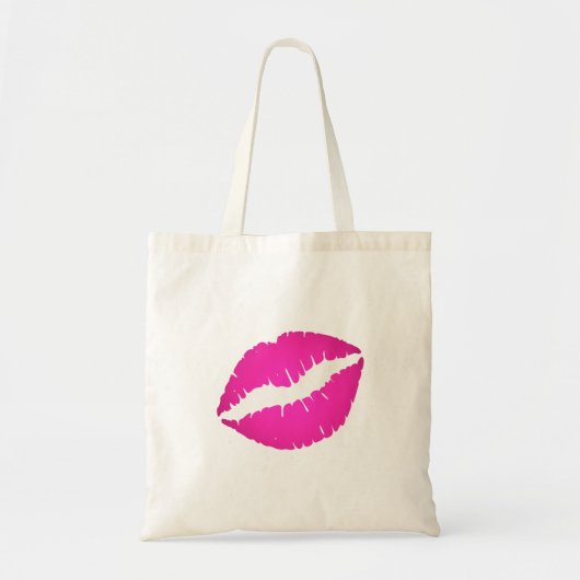 Hot-roze ombre lipstick Kus Afdrukken Tote Bag (Voorkant)