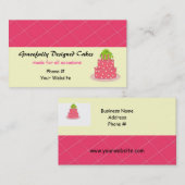 Hot-roze ontwerper Cake Visitekaartje (Voorkant / Achterkant)