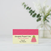Hot-roze ontwerper Cake Visitekaartje (Staand voorkant)