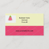 Hot-roze ontwerper Cake Visitekaartje (Achterkant)