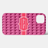 Hot-roze ontwerper, persoonlijke naam Case-Mate iPhone case (Achterkant (horizontaal))