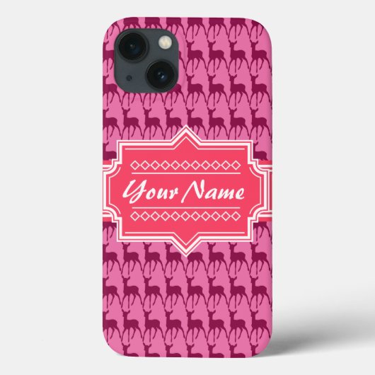 Hot-roze ontwerper, persoonlijke naam Case-Mate iPhone case (Achterkant)