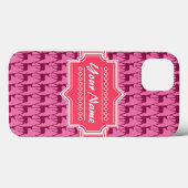 Hot-roze ontwerper, persoonlijke naam Case-Mate iPhone case (Achterkant (horizontaal))