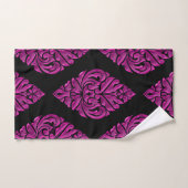 Hot-roze op Black DamaskTowel set Bad Handdoek (Handdoek)