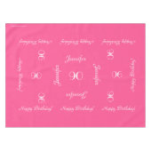Hot-roze, op maat gesneden 90e Birthday Table Clot Tafelkleed (Voorkant (Horizontaal))
