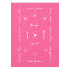 Hot-roze, op maat gesneden 90e Birthday Table Clot Tafelkleed