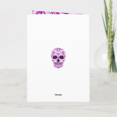 Hot Roze op Roze - Dag van de Dode Suikerschedel Kaart (Achterkant)