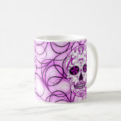 Hot Roze op Roze - Dag van de Dode Suikerschedel Koffiemok (Voorkant rechts)