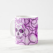 Hot Roze op Roze - Dag van de Dode Suikerschedel Koffiemok (Voorkant links)