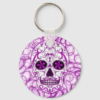 Hot Roze op Roze - Dag van de Dode Suikerschedel Sleutelhanger