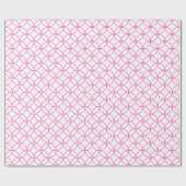Hot-roze op witte overlappende cirkels cadeaupapier (Vlak)
