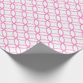 Hot-roze op witte overlappende cirkels cadeaupapier (Hoek)
