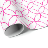 Hot-roze op witte overlappende cirkels cadeaupapier (Rol Hoek)