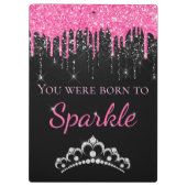 Hot-roze opdruppelaar Faux-glitter op spaarpjes Klembord (Achterkant)