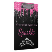 Hot-roze opdruppelaar Faux-glitter op spaarpjes Klembord (Rechts)