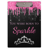 Hot-roze opdruppelaar Faux-glitter op spaarpjes Klembord (Voorkant)