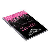 Hot-roze opdruppelaar Faux-glitter op spaarpjes Notitieboek (Rechterzijde)