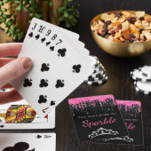 Hot-roze opdruppelaar Faux-glitter op spaarpjes Pokerkaarten (Insitu)