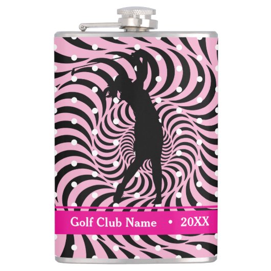 Hot roze Opti-Dot "Birdie Juice" fleskolf Heupfles (Voorkant)