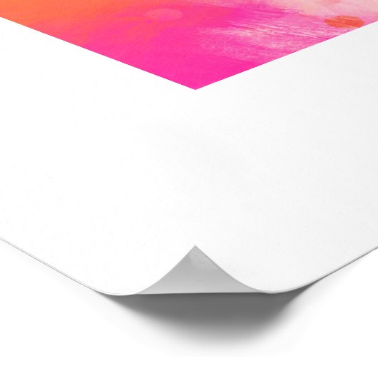 Hot-roze Oranje Abstract Poster (Hoek)