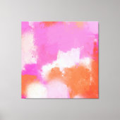 Hot-roze Oranje Abstracte penseelstreken Canvas Afdruk (Voorkant)