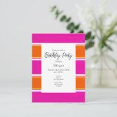 Hot-roze Oranje Cabana Stripes Kaart (Staand voorkant)
