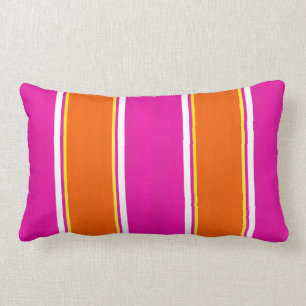 Hot-roze Oranje Cabana Stripes Kussen
