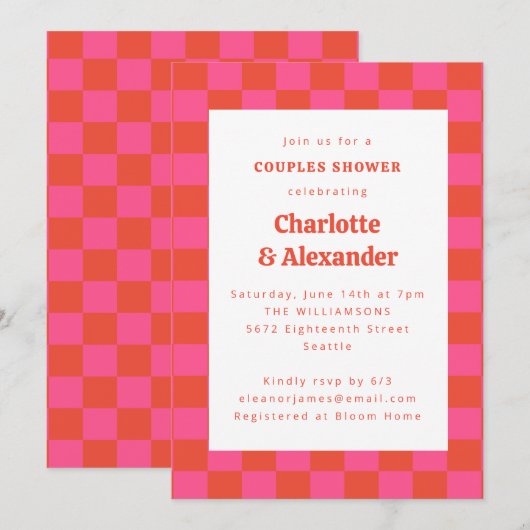 Hot-roze Oranje controlebord-paar voor retro Kaart (Voorkant / Achterkant)