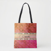 Hot-roze Oranje diamantband Tote Bag (Voorkant)