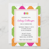 Hot-roze, Oranje en Limoen-stijl Kaart (Achterkant)