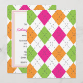 Hot-roze, Oranje en Limoen-stijl Kaart (Voorkant / Achterkant)