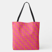 Hot-roze, Oranje, mozaïekChevron Pattern Tote Bag (Achterkant)