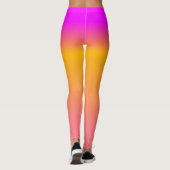 Hot-roze Oranje ombre gradiënt Leggings (Achterkant)