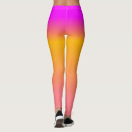Hot-roze Oranje ombre gradiënt Leggings
