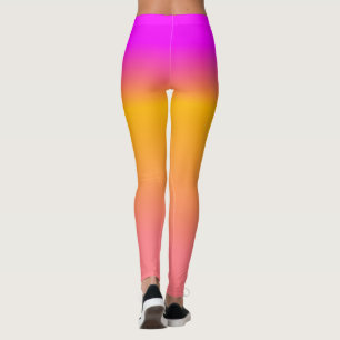 Hot-roze Oranje ombre gradiënt Leggings