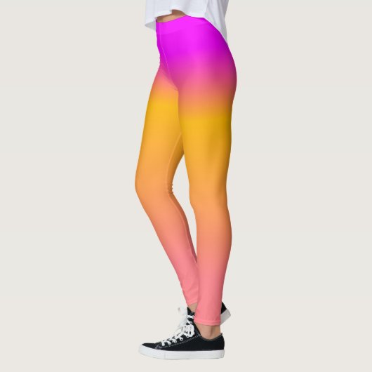 Hot-roze Oranje ombre gradiënt Leggings (Links)