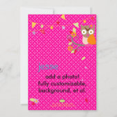 Hot-roze/Oranje ovale/DIY-kleur... Birthday Party Kaart (Achterkant)