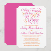 Hot-roze Oranje soep houdt van harthuwelijk Kaart (Voorkant / Achterkant)