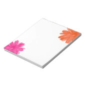 Hot-roze Oranje Waterverf bloemen Notitieblok (Linkerzijde)